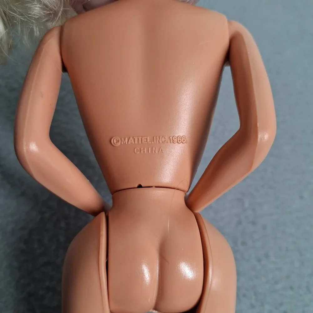 Classic Superstar Era Barbie Doll Long Blonde Hair Pearl Earrings & Ring Nude